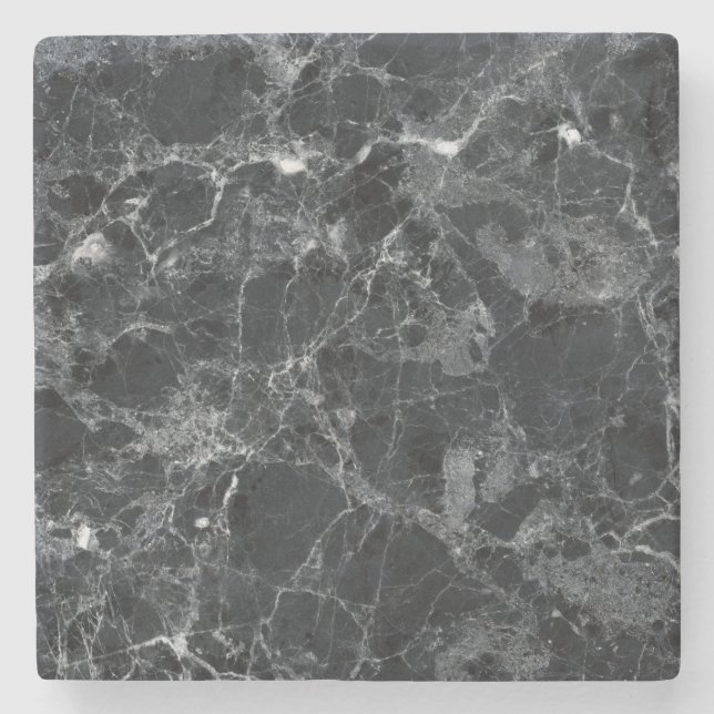 Black marble texture stone coaster (Front)