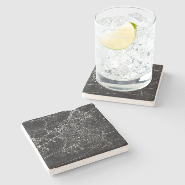 Black Marble Texture Stone Coaster (Side)