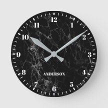 Black Marble White Custom Name Classic Numbers