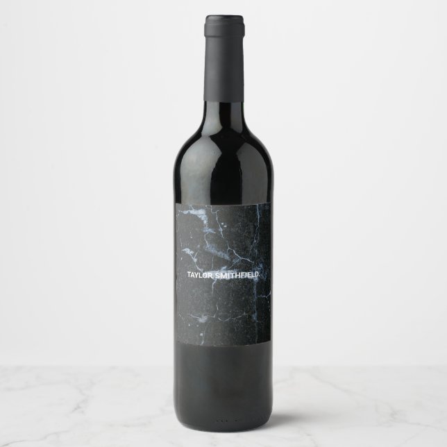 Black Marble Wine Label (Front)