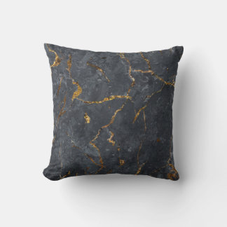 Black marble with gold accents cushion