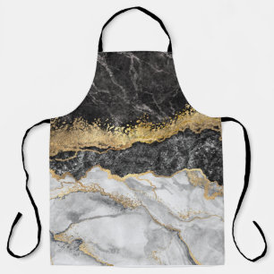 Black Marble with Gold Pretty Apron