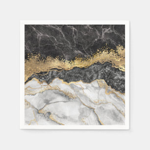 Black Marble with Gold Pretty Napkin