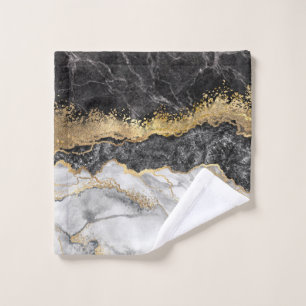 Black Marble with Gold Pretty Wash Cloth