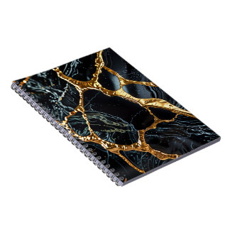 Black Marble with Gold Vein Notebook