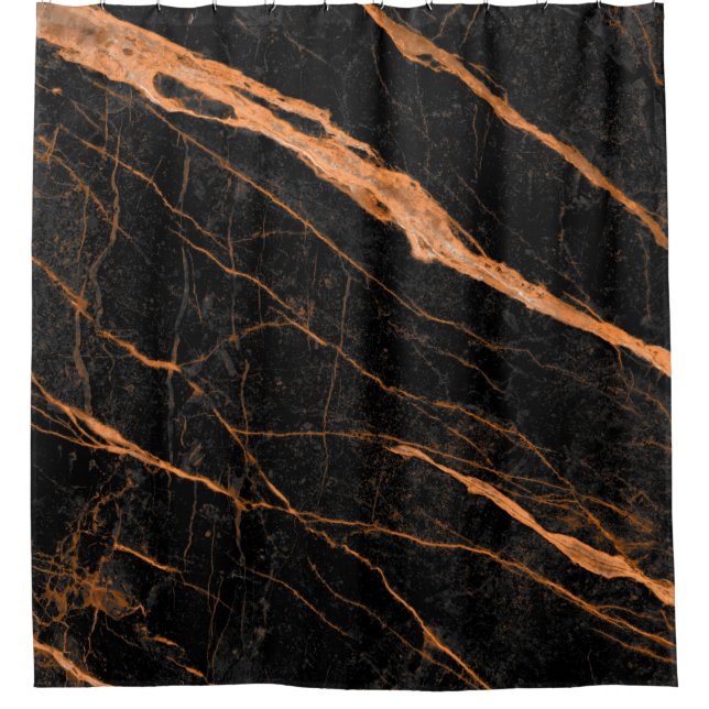 black marble with golden veins, emperador marble n shower curtain (Front)