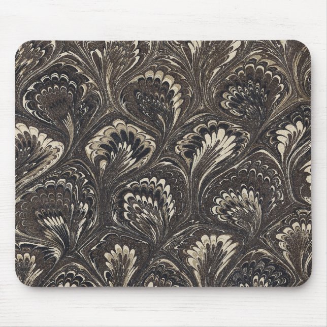 Black Marbled Paper Mouse Pad (Front)