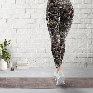 Black Marbled Paper Vintage Leggings