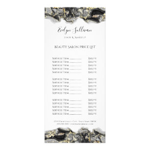 black marbling design price list rack card