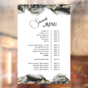 Black Marbling Design Services Menu Window Cling
