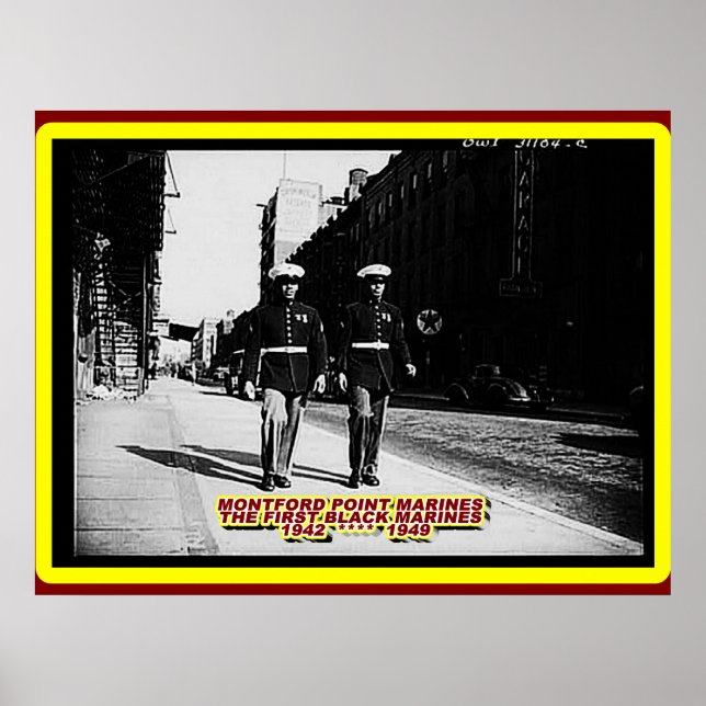 BLACK MARINES IN 1943 HARLEM NEW YORK 1943 POSTER (Front)