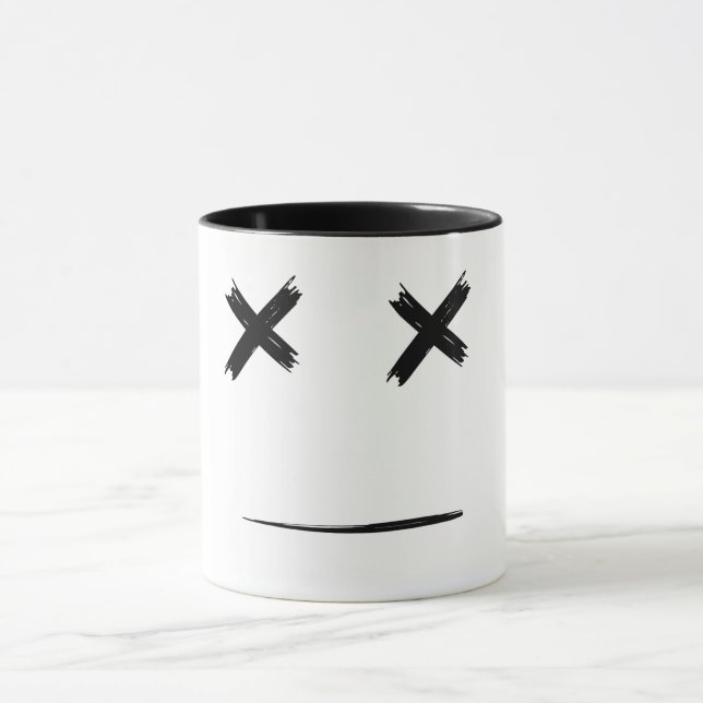 Black Marshmallow Cool Aesthetic Mug (Center)