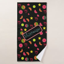 Black Martinique Beach towel
