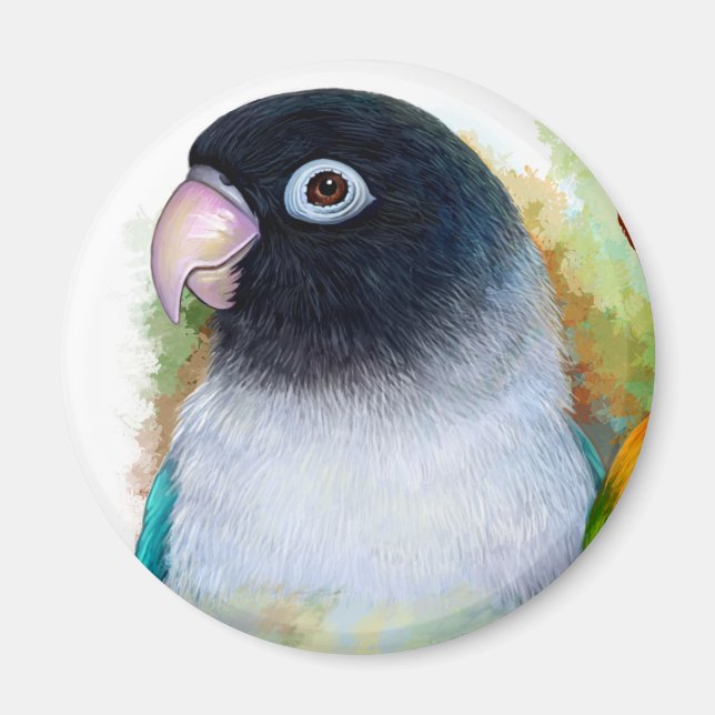 Black-masked lovebird magnet (Front)