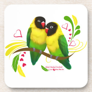 Black Masked Lovebirds Coaster