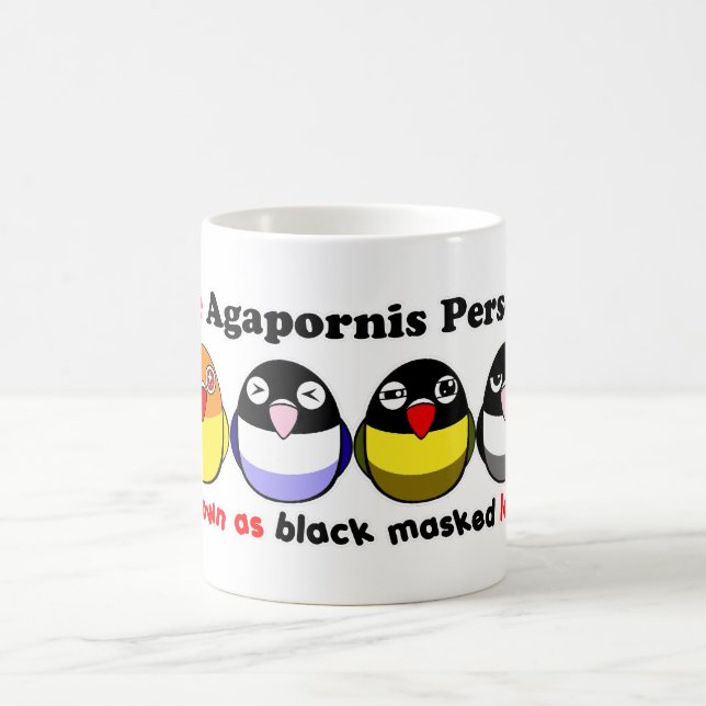 Black-masked lovebirds coffee mug (Center)