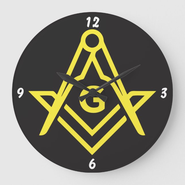 black masonic large clock (Front)