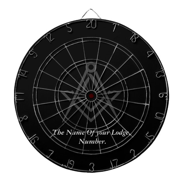Black Masonic Master Mason Freemason Compass Dartboard (Front)