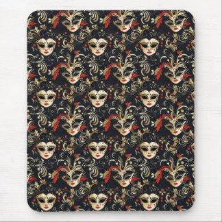 Black Masquerade Mask  Mouse Mat