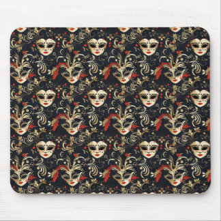 Black Masquerade Mask  Mouse Mat