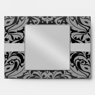 Black Masquerade Vampire Damask Halloween Envelope