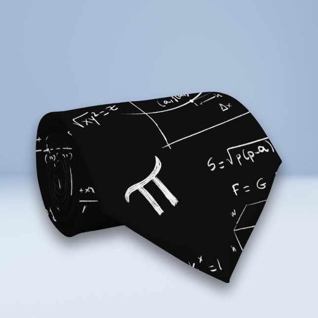 Black Mathematics Equations for Math Teacher Tie (Creator Uploaded)