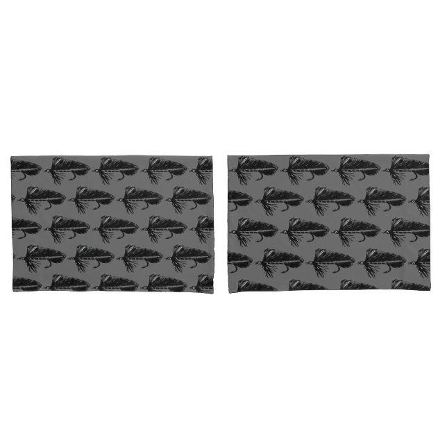 Black Matuka Trout Fly fly fishing streamer        Pillowcase (Front-Set)
