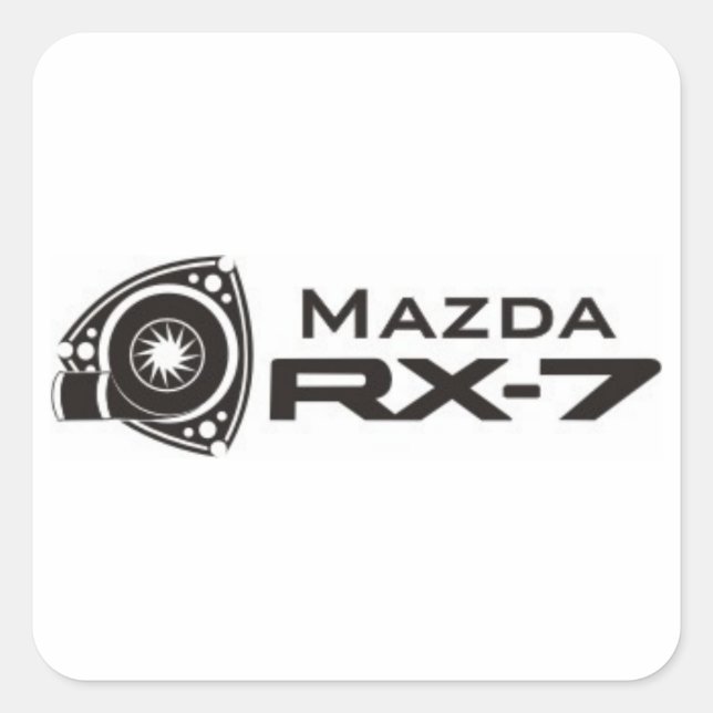 Black Mazda RX-7 Rotary Engine Stickers (Front)