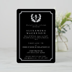 Black MD Asclepius + Laurel Wreath Graduation