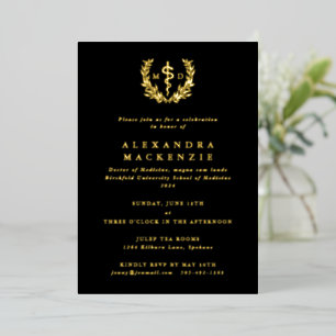 Black MD Asclepius+Laurel Wreath Graduation Party