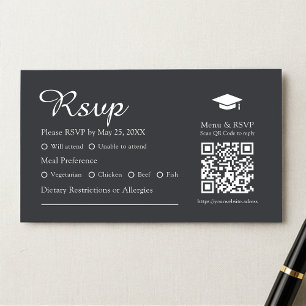 Black Meal Preferences & Food options Grad RSVP  Enclosure Card