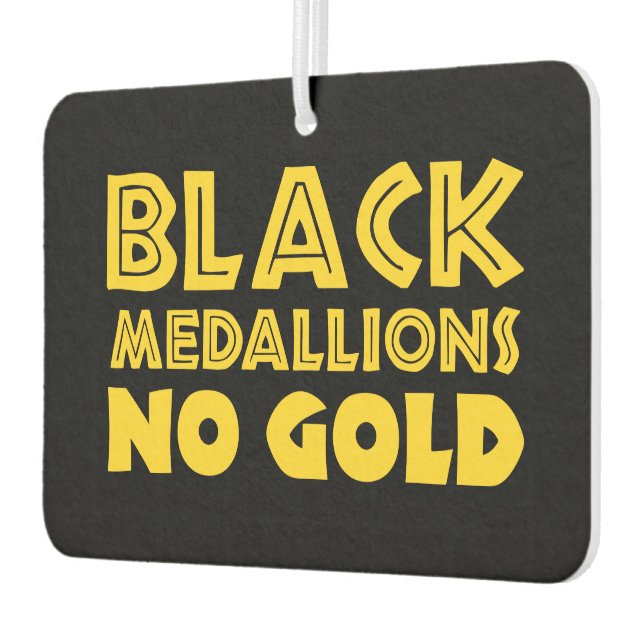 BLACK MEDALLIONS NO GOLD CAR AIR FRESHENER (Left)