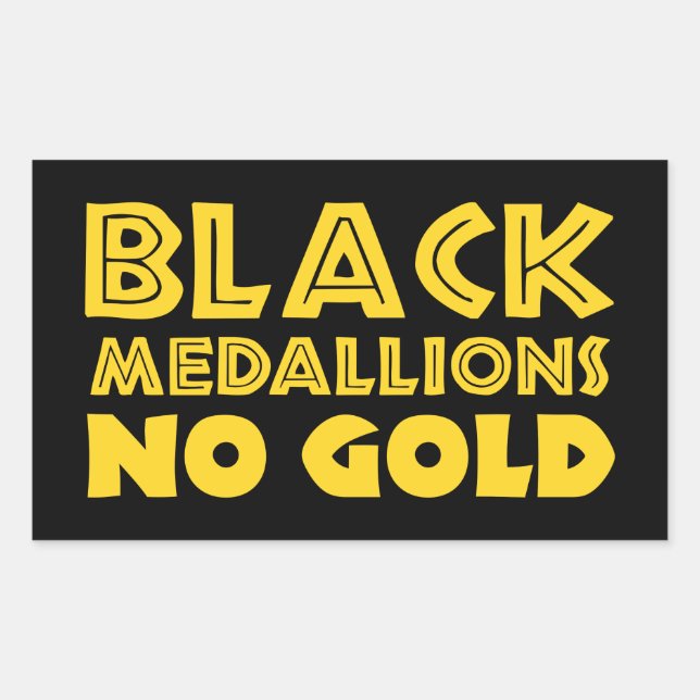 BLACK MEDALLIONS NO GOLD RECTANGULAR STICKER (Front)