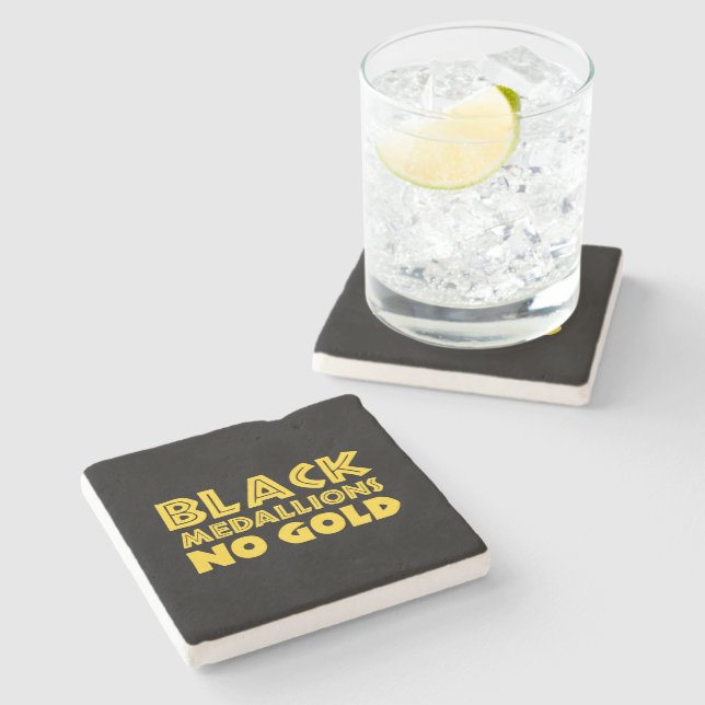 BLACK MEDALLIONS NO GOLD STONE COASTER (Side)