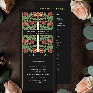 Black Mediaeval Gold Floral Sword Royal Wedding Programme
