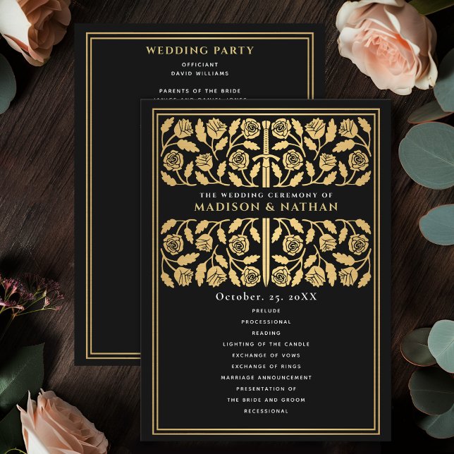 Black Mediaeval Gold Sword Royal Wedding Programme (Creator Uploaded)