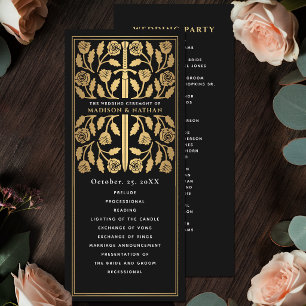 Black Mediaeval Gold Sword Royal Wedding Programme