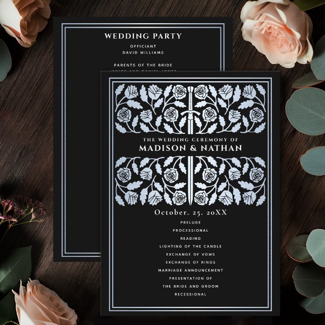 Black Mediaeval Silver Sword Royal Wedding Programme (Creator Uploaded)