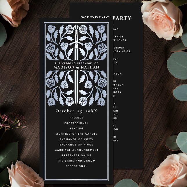 Black Mediaeval Silver Sword Royal Wedding Programme (Creator Uploaded)