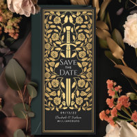 Black Mediaeval Sword Save the Date Invitation
