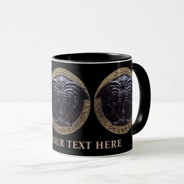 Black Medusa High-End Designer's Personalised Mug (Front Right)