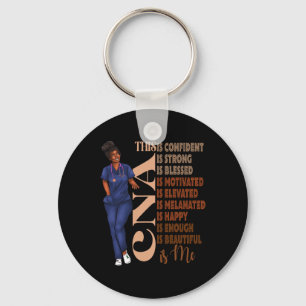 Black Melanin Cna Africa Black History Month Afro Key Ring