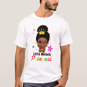 Black Melanin Little Princess Birthday Girl Afro T T-Shirt