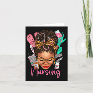 Black Melanin Nurse Black History Month Afro Hair  Card