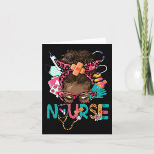 Black Melanin Nurse Black History Month Afro Hair  Card