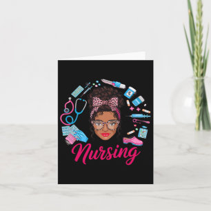 Black Melanin Nurse Black History Month Afro Hair Card