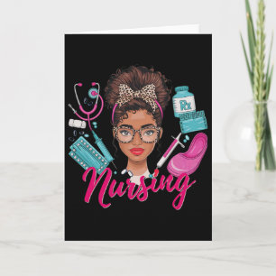 Black Melanin Nurse Black History Month Afro Hair  Card
