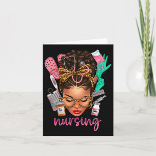 Black Melanin Nurse Black History Month Afro Hair Card