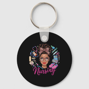 Black Melanin Nurse Black History Month Afro Hair  Key Ring