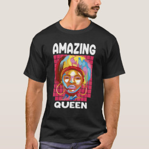 Black Melanin Queen Colorful Afro Africa South T-Shirt